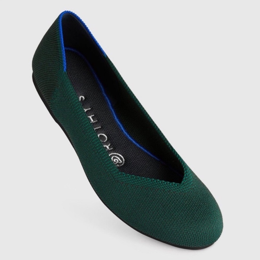 Rothy’s flats in emerald